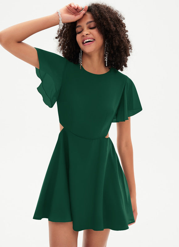 Robe Cocktail Vert Canard - gallery 5