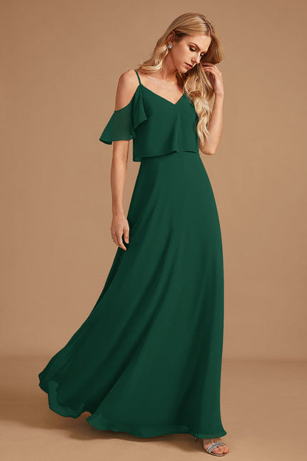 Robe Demoiselle D'Honneur Volants Verts