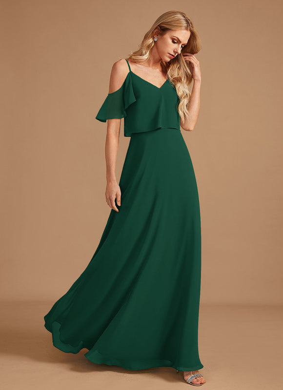 Robe Demoiselle D'Honneur Volants Verts