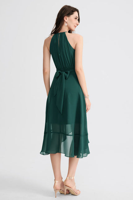 Robe Fluide Chic À Volants Verts - gallery 6