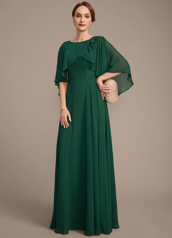 Robe Élégante Mousseline Verte Fluide - gallery 5