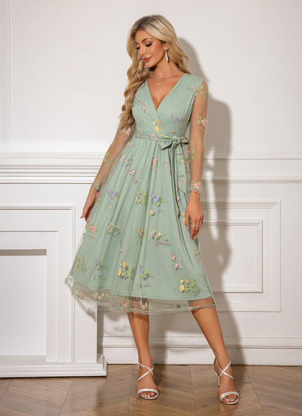 Robe Verte A Fleur