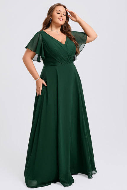 Robe Demoiselle D'Honneur Volants Verts - gallery 7