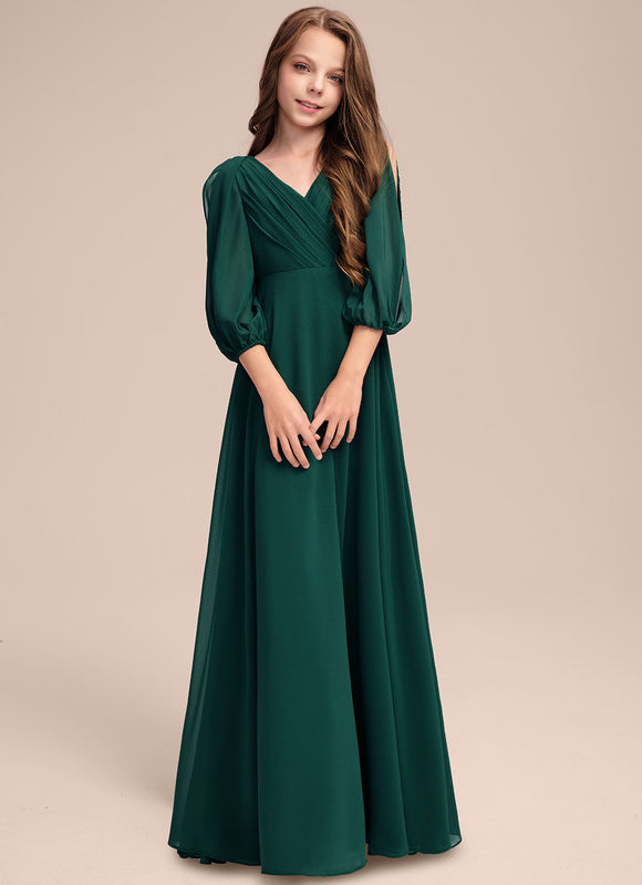 Robe Verte Manches Bouffantes - gallery 4