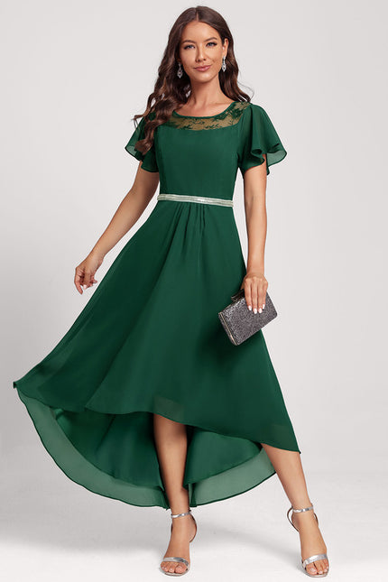 Robe Chic Dentelle Verte Fluide - gallery 3