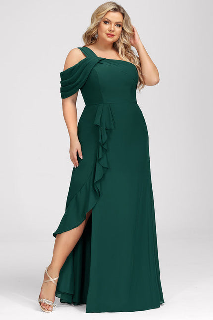 Robe Élégante Asymétrique À Volants - gallery 9