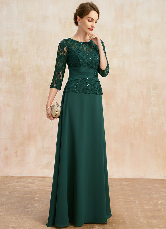 Robe Élégante En Dentelle Verte - gallery 4