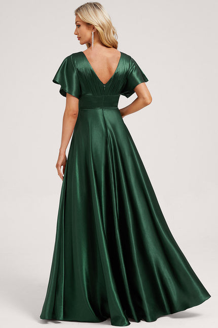 Robe Vert Kaki Satin - gallery 4