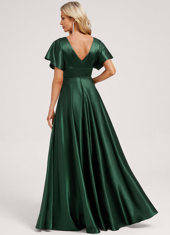 Robe Vert Kaki Satin - gallery 4