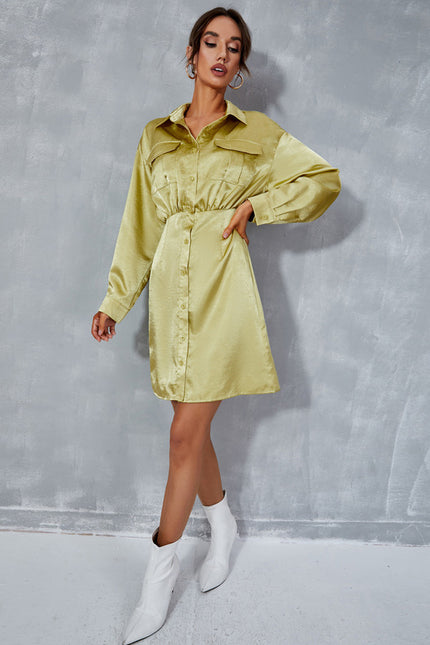 Robe Chemise Verte Femme - gallery 2