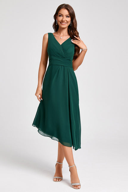 Robe Chic Émeraude Fluide Élégante - gallery 4