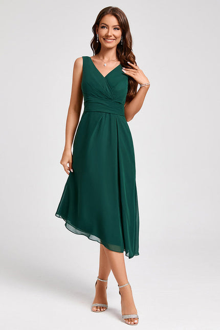Robe Chic Émeraude Fluide Élégante - gallery 4
