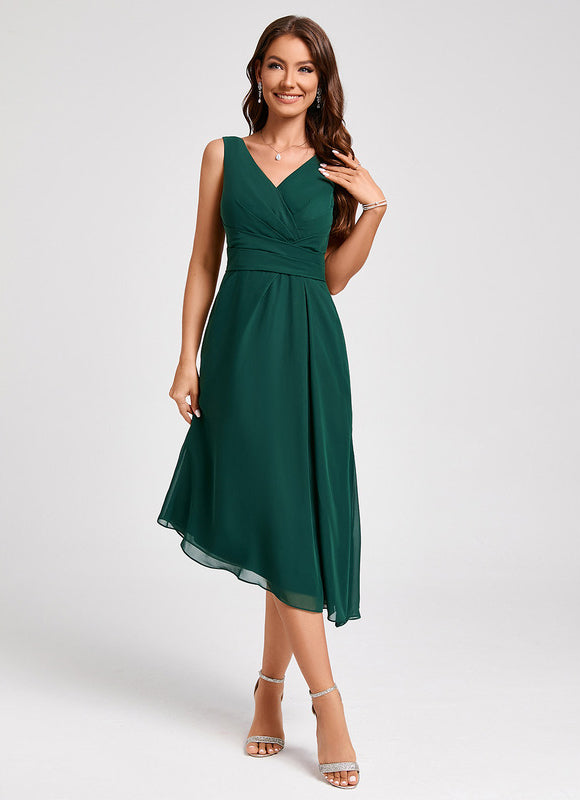 Robe Chic Émeraude Fluide Élégante - gallery 4