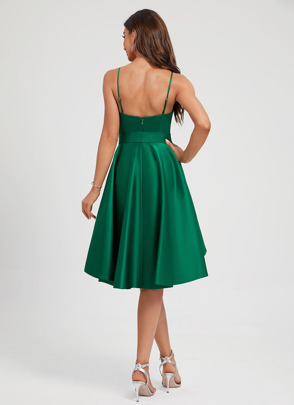 Robe Longue Verte À Volants Scintillants - gallery 3