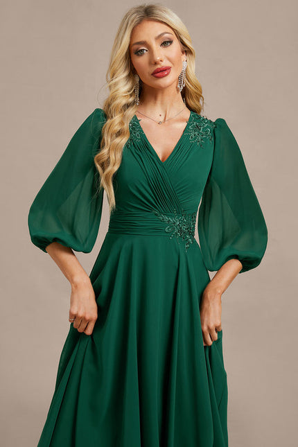 Robe De Soirée Longue Verte - gallery 1