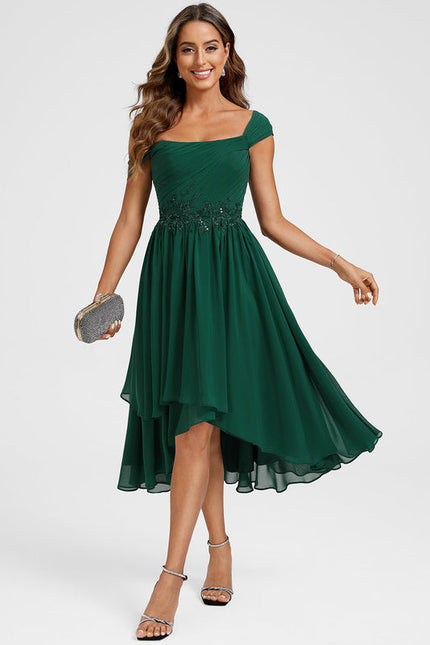 Robe De Cocktail Vert Sauge - gallery 2