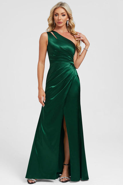 Robe Longue Verte Satin - gallery 4