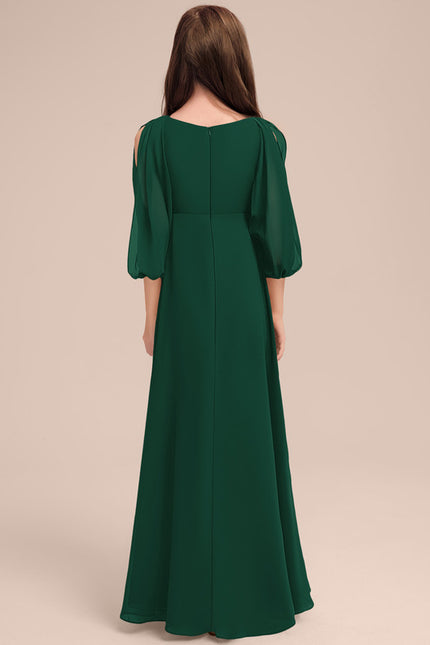 Robe Verte Manches Bouffantes - gallery 1
