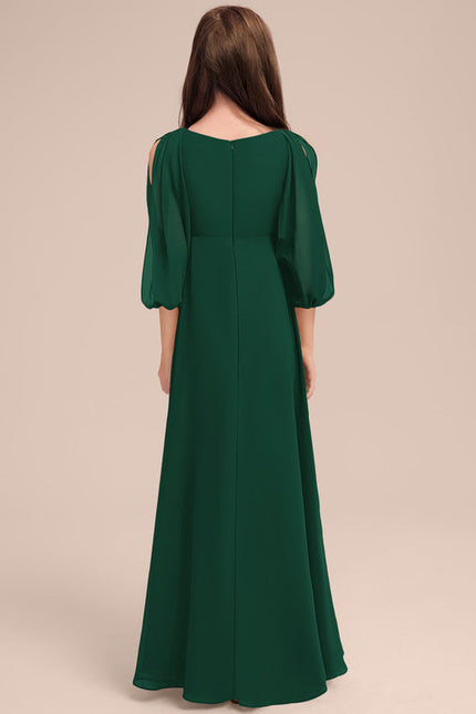 Robe Verte Manches Bouffantes - gallery 1