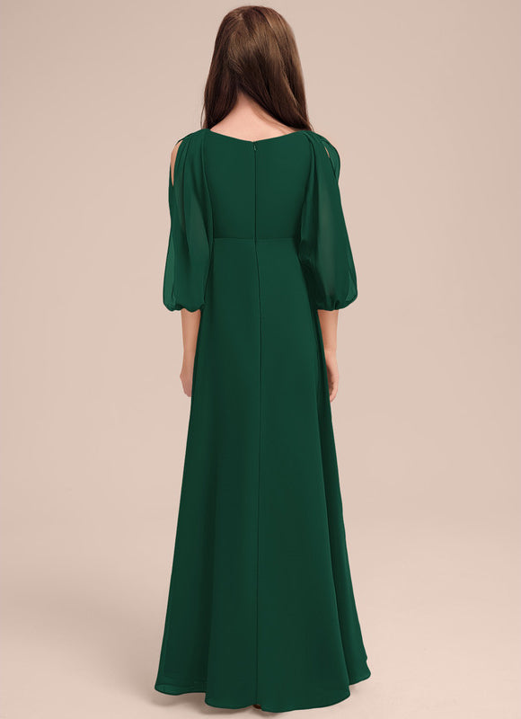 Robe Verte Manches Bouffantes - gallery 1