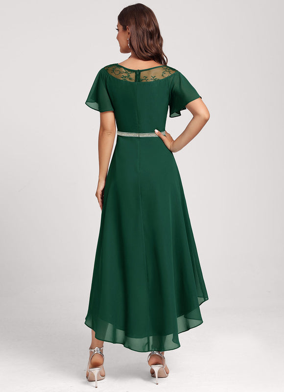 Robe Chic Dentelle Verte Fluide - gallery 4