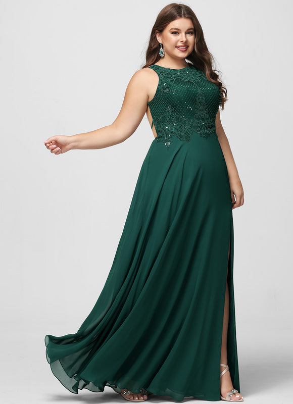 Robe Élégante Verte À Fente - gallery 5