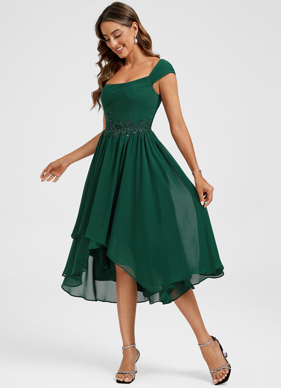 Robe De Cocktail Vert Sauge - gallery 3