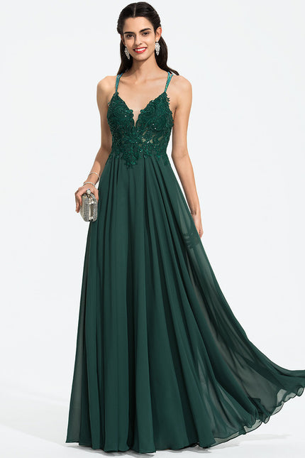 Robe Bal Émeraude Élégante Fluide - gallery 9