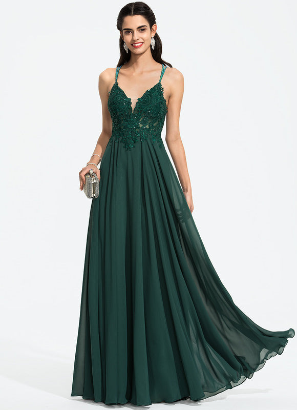 Robe Bal Émeraude Élégante Fluide - gallery 9