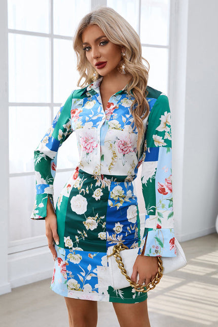 Robe Chic Imprimée À Manches Longues - gallery 1