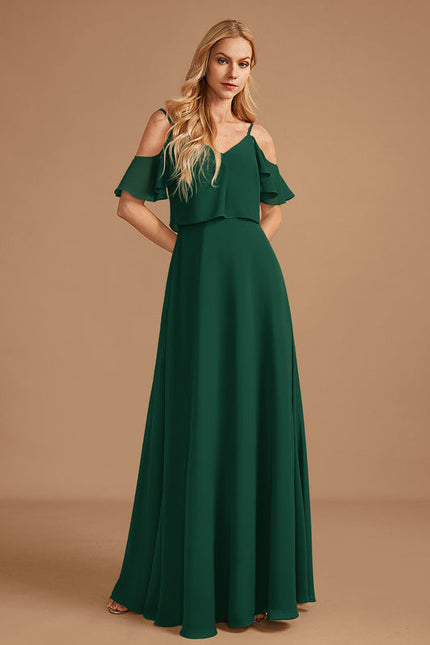Robe Demoiselle D'Honneur Volants Verts - gallery 3