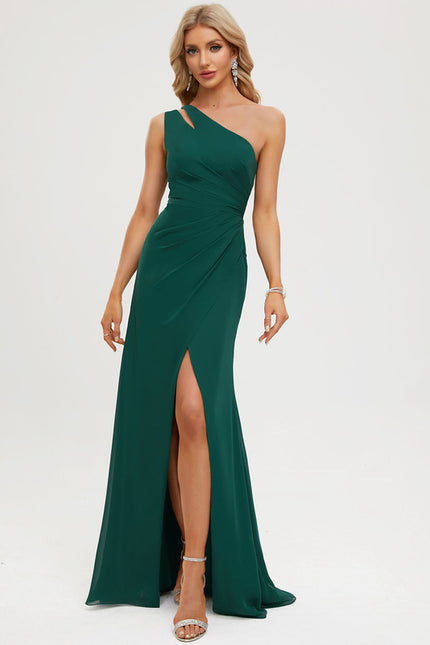 Robe Asymétrique Chic Émeraude Élégante - gallery 1