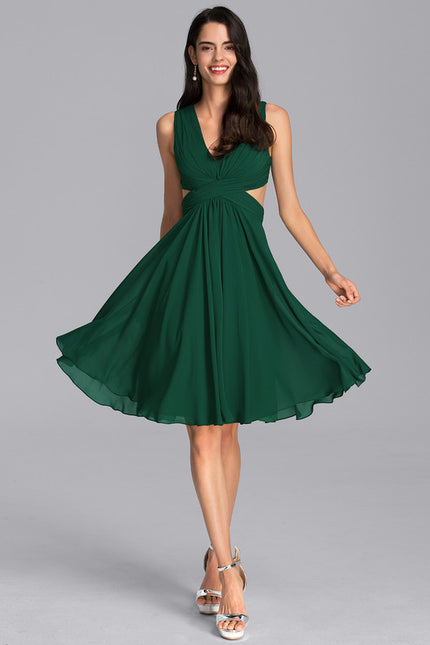 Robe Trapèze Chic Émeraude Fluide - gallery 2