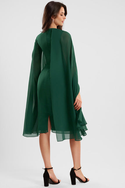 Robe Chic Mousseline Vert Émeraude - gallery 4