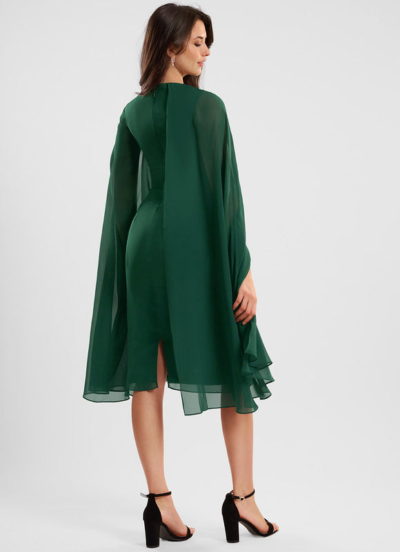 Robe Chic Mousseline Vert Émeraude - gallery 4