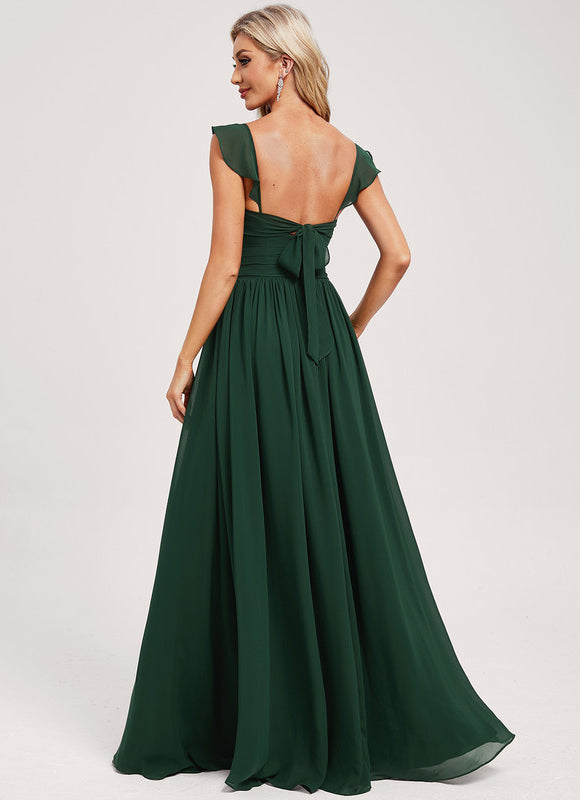 Robe Demoiselle D'Honneur Volants Verts - gallery 4