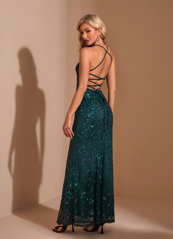 Robe Sirène Chic Vert Émeraude - gallery 1