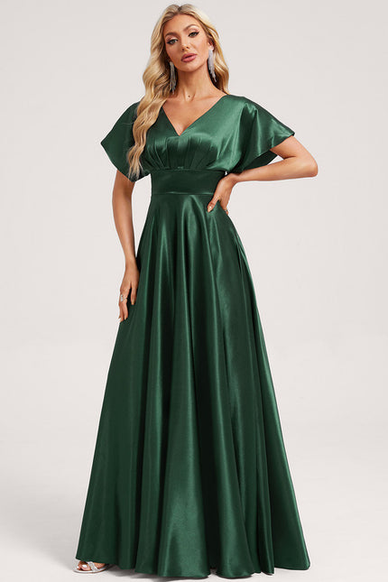 Robe Vert Kaki Satin - gallery 1