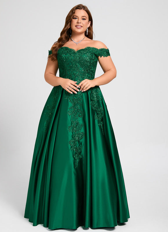 Robe De Bal Verte Satinée - gallery 7