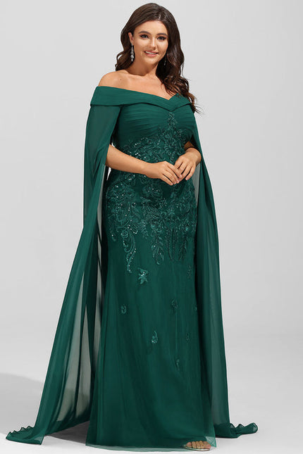 Robe Élégante Épaule Dénudée Verte - gallery 8