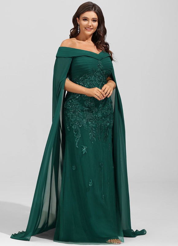 Robe Élégante Épaule Dénudée Verte - gallery 8