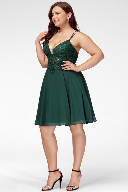 Robe Trapèze Verte Satinée - gallery 9