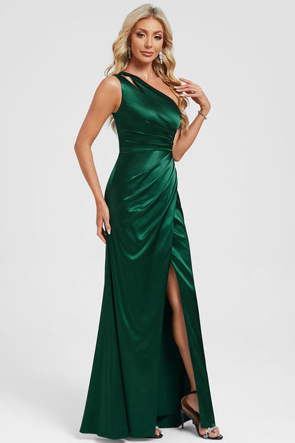 Robe Longue Verte Satin - gallery 3