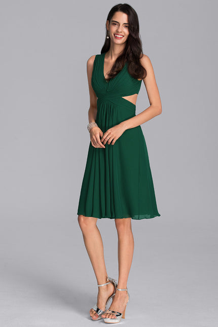 Robe Trapèze Chic Émeraude Fluide - gallery 1