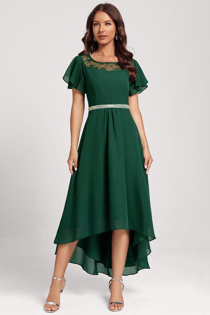 Robe Chic Dentelle Verte Fluide