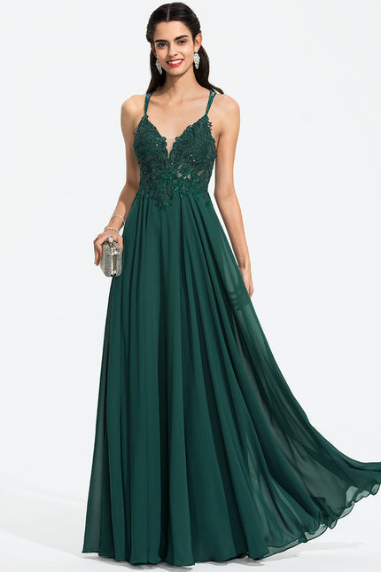 Robe Bal Émeraude Élégante Fluide - gallery 1