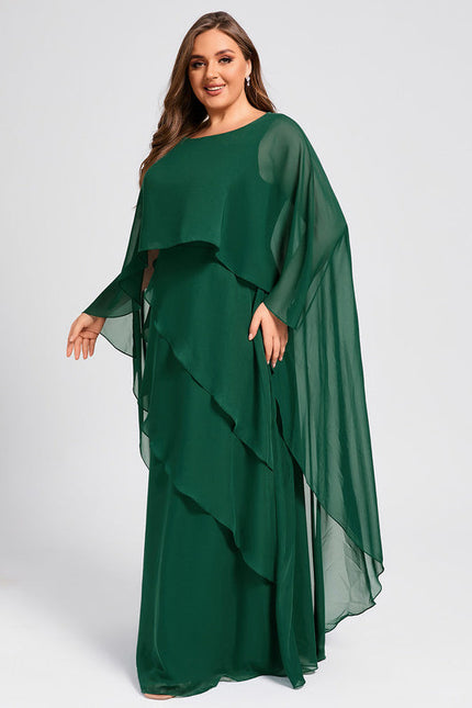 Robe Fluide Chic À Manches Cape - gallery 8