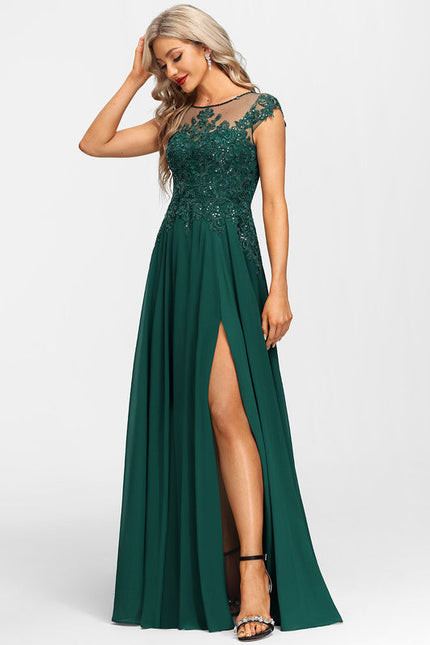 Robe De Soirée Vert Foncé - gallery 6