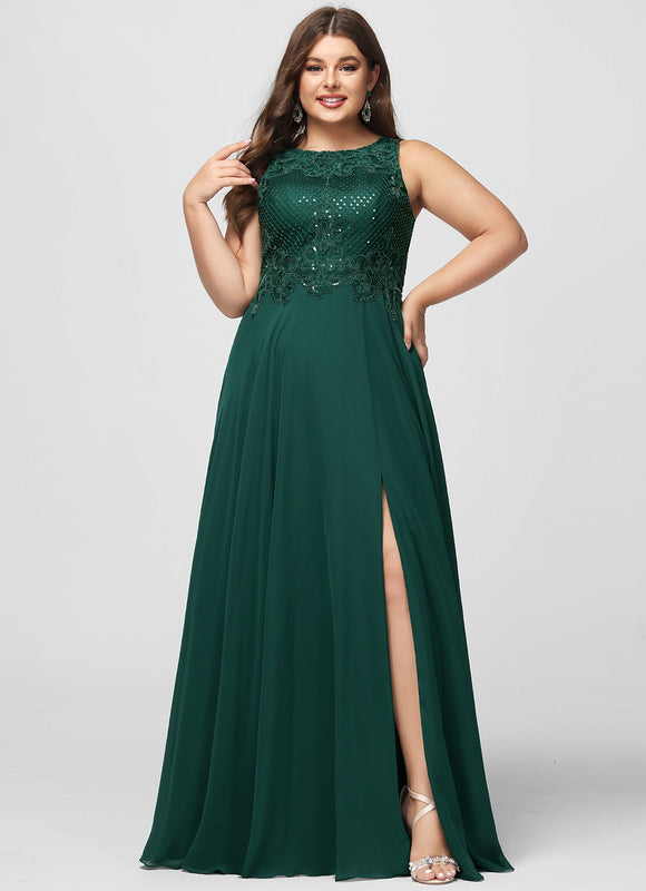 Robe Élégante Verte À Fente - gallery 6