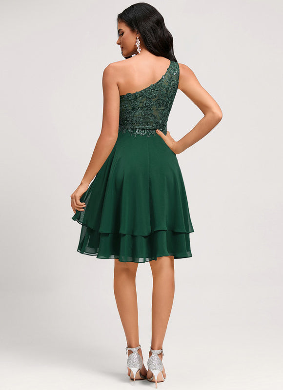 Robe Longue Verte À Volants - gallery 1